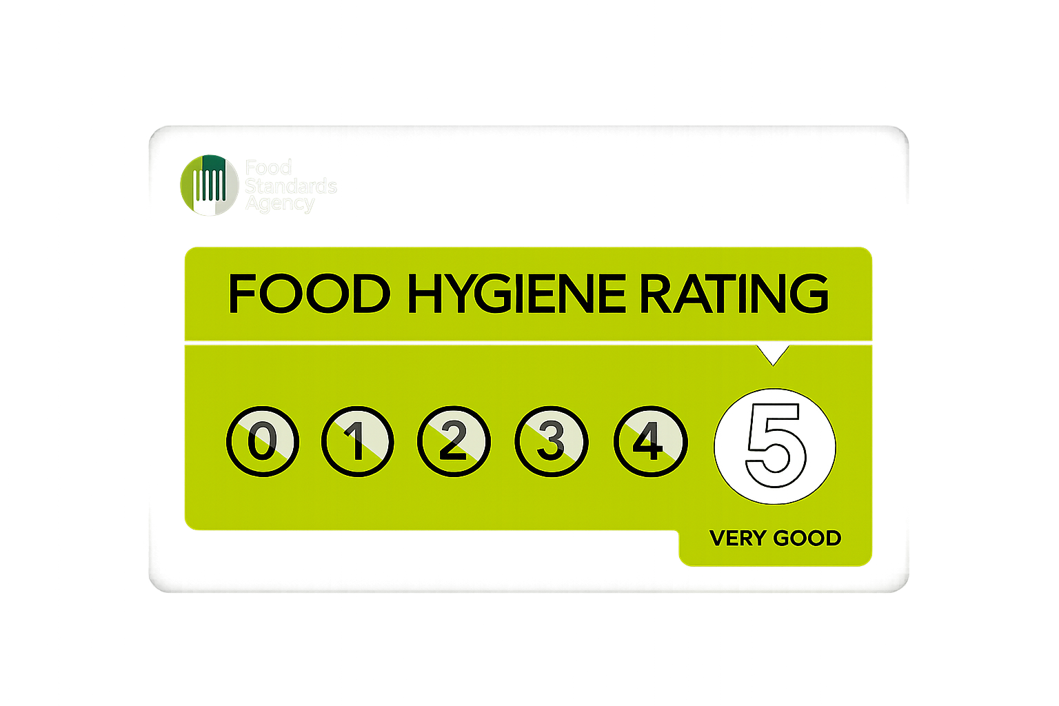 5 Star Food Hygiene Rating Carlton Lounge Kingsbury